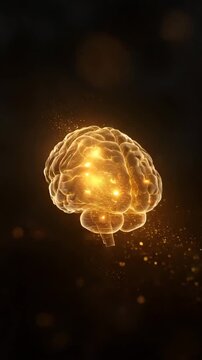 Glowing brain illustration representing neuroscience concepts