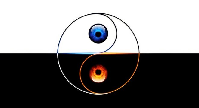 Abstract representation of fundamental contrast using pure black and pure white background spaces emphasizing duality, backdrop, duality, surface