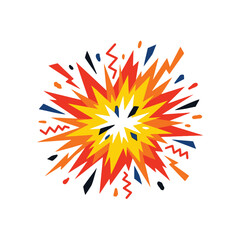 Explosion burst with bright colors, comic book style, energy, impact, vector illustration © PPS