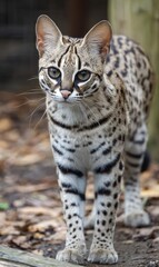 Naklejka premium Close-up of a spotted wild cat