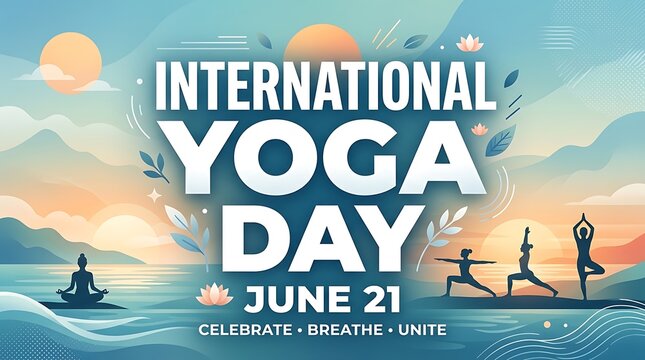 "International Yoga Day" is written in clear, bold type