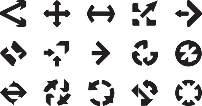 Multi directional arrow logo set vector icon