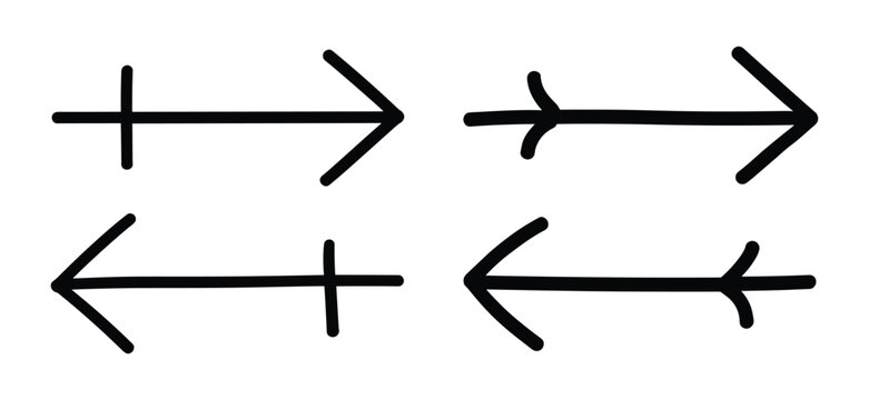 Directional Arrows Symbolizing Choices. Two pairs of simple black arrows, one pair pointing right, the other left, offer a stark visual representation of opposing directions and choices.