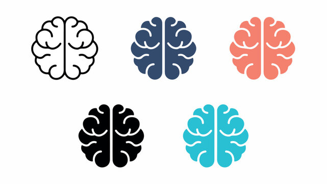 five brain icon set