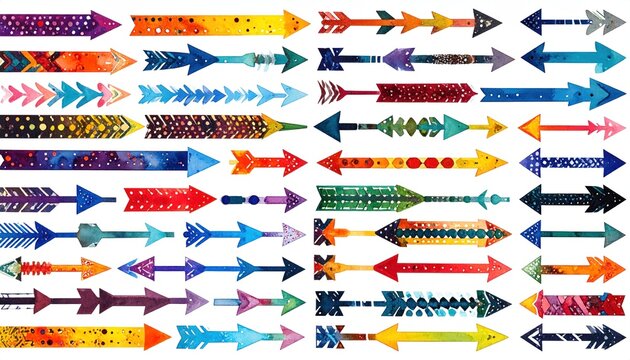 Colorful Arrow Collection - A Vibrant Assortment of Artistic Designs.