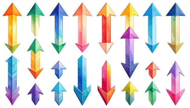 Colorful Arrow Collection - Up and Down Directional Graphics.
