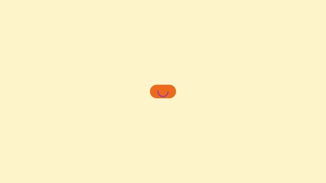 Minimalist animated orange capsule shape expanding and contracting loop animation 4k motion abstract