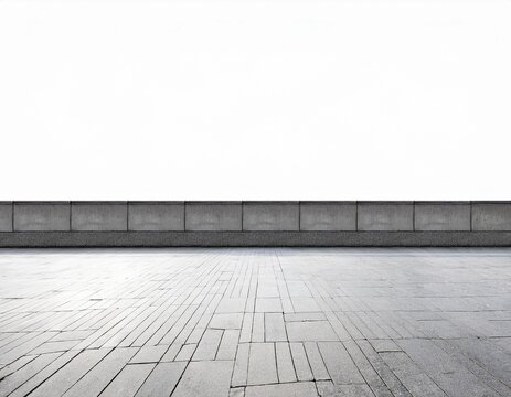 seamless of walkway sidewalk and concrete wall background isolated on white background copy space for text