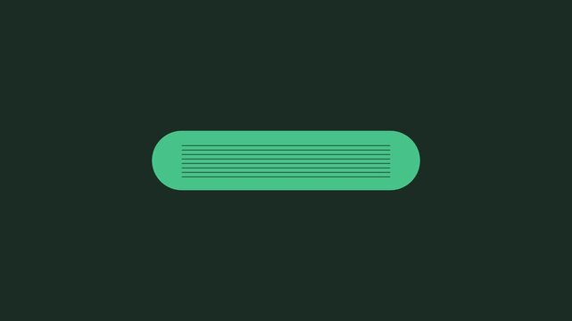 Minimalist green loading bar animation with horizontal scanline effect for digital interface and user experience 4k