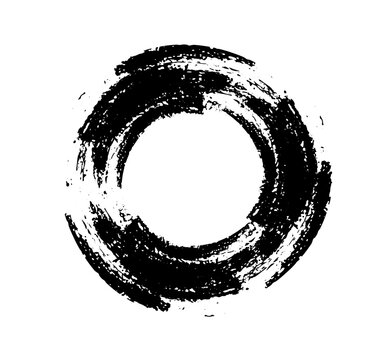 Round frame brush stroke hand drawn. Not AI, Vector