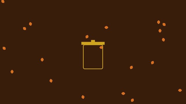 Minimalist trash can animation with floating particles for digital interface 4k recycle bin delete motion ui
