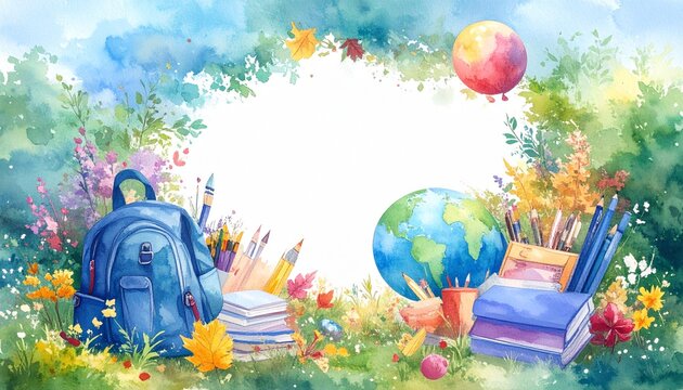 border frame of back to school concept, background and wallpaper graphic resource