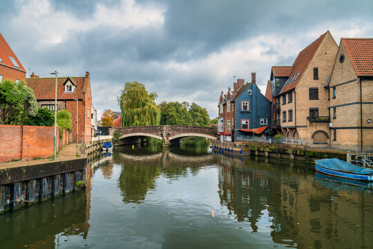 Norwich Quayside at dawn. Norfolk. England