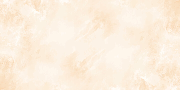 Abstract beige watercolor texture background with soft orange brush strokes and subtle marble stone effect pattern. A Delicate blend of warm beige, cream, soft peach or light orange watercolor washes