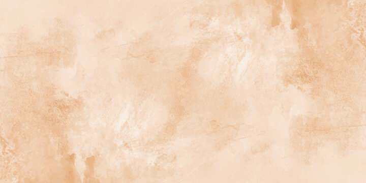Abstract beige watercolor texture background with soft orange brush strokes and subtle marble stone effect pattern. A Delicate blend of warm beige, cream, soft peach or light orange watercolor washes