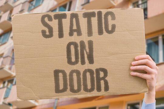 "Static on door" That little jolt from a metal handle. JOLT. METAL. HANDLE. STATIC. DOOR.