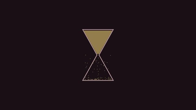 Minimalist hourglass sand timer animation: time passing concept for business and productivity projects 4k