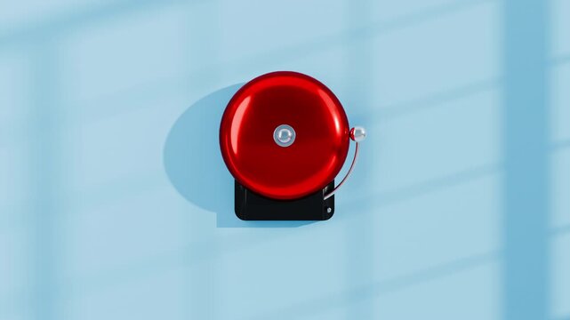 Ringing red school bell for back to school season 