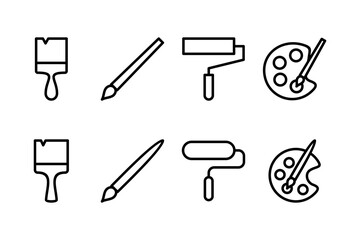 Obraz premium Paint icon vector illustration. paint brush sign and symbol. paint roller icon vector