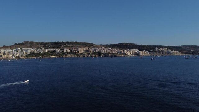 Aerial drone video of Malta, St Pauls' Bay and Xemxija area. High quality 4k footage