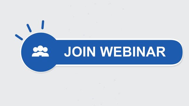 Join webinar button with group icon for online business meeting and presentation