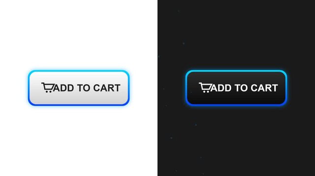 Add to cart button with glowing blue neon border animation