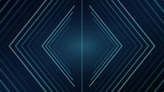Abstract geometric diamond lines motion animation 4k background, in dark blue, tech style