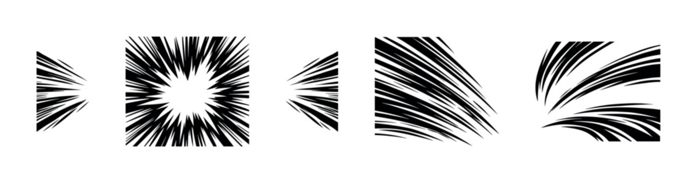 Collection of dynamic speed lines and motion effects for graphic design