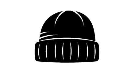 Fototapeta premium Vector illustration of black beanie hat icon vector illustration on a transparent background