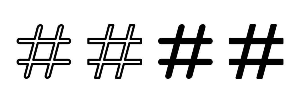 Hashtag icon set vector. hashtag sign and symbol