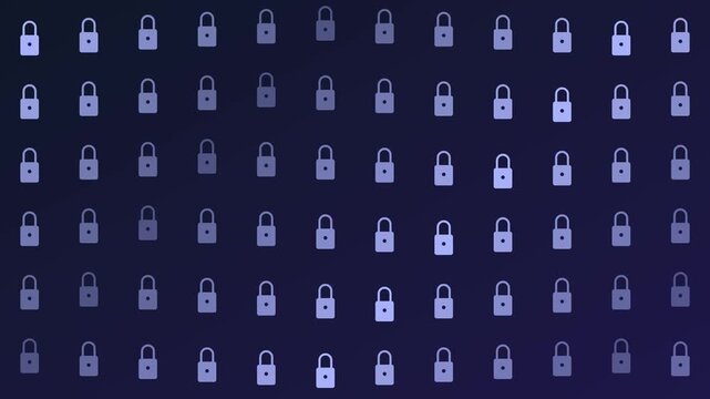 Digital security padlock pattern background, cyber data protection concept, animated privacy for technology and network safety animation 4k
