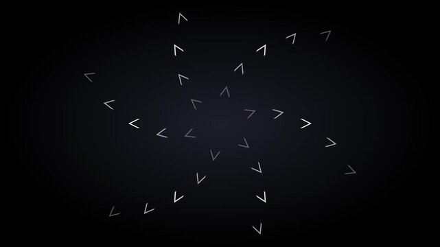 Minimalist abstract geometric animation with rotating arrow patterns and central star shape 4k motion minimalist