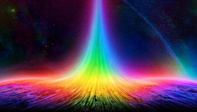 texture with halogen effect featuring rainbow colors and a space themed background