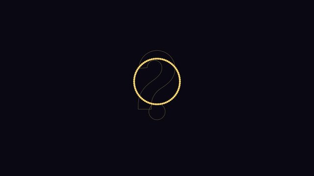 Minimalist question mark animation with pulsing dotted circle for ui and digital communication 4k motion ui