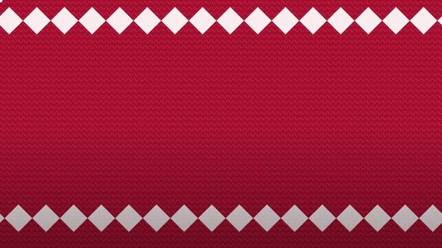 Red animation 4k background, with white diamond, pattern border for, festive holiday and, motion presentation