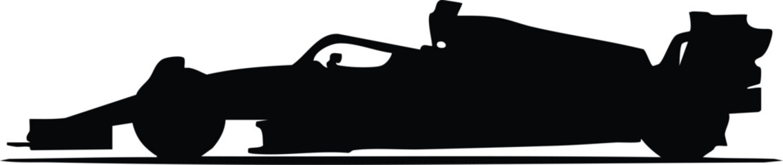 Naklejka premium Formula one racing car silhouette high speed motorsport illustration.