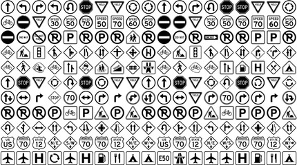 Collection of Traffic and Road Signs, Symbols, and Icons © afgan