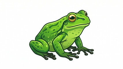 Obraz premium Vector illustration of a green tree frog isolated on white background