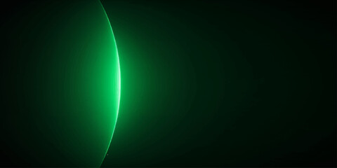 Futuristic planet eclipse with glowing green atmosphere in deep space © Md