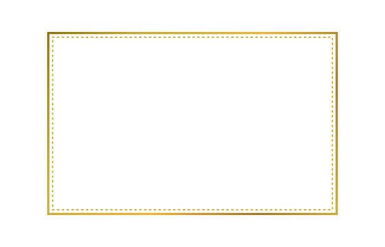 Luxury Gold Rectangle Frame Border with Decorative Stitch Pattern and Minimal Design