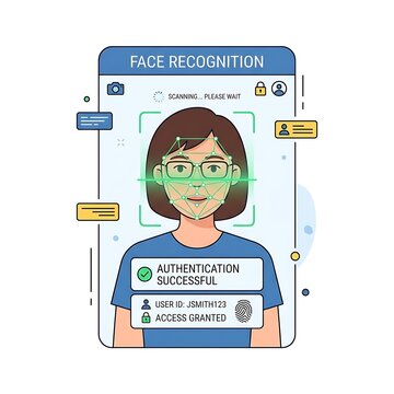 Face Recognition Authentication Successful User Access Granted Technology Concept