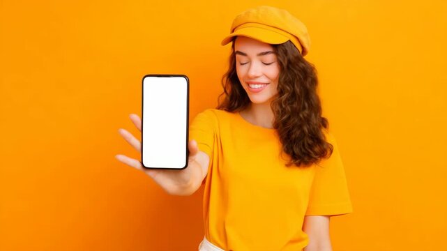 Young lady using phone for self-portrait.