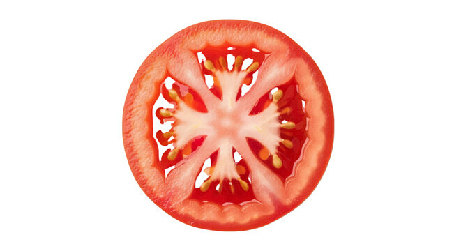Vector illustration of fresh red tomato slice on a transparent background