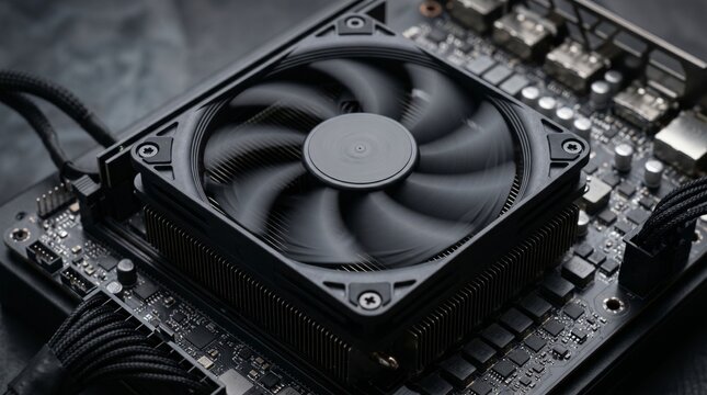 Black PC CPU Cooler Fan Computer Hardware Cooling System