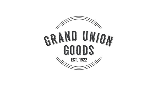 Vintage Logo Design Grand Union Goods Est 1922