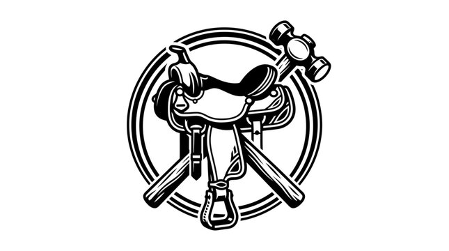 Western saddle with riding gear equipment.