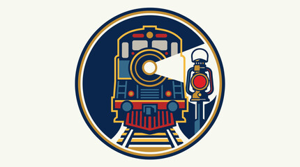 Vintage Steam Train Engine Front View. © bapak