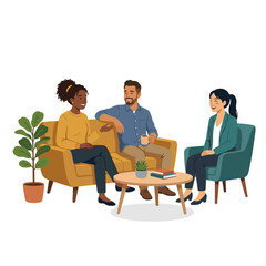 Obraz premium Diverse group of people having a conversation in a living room