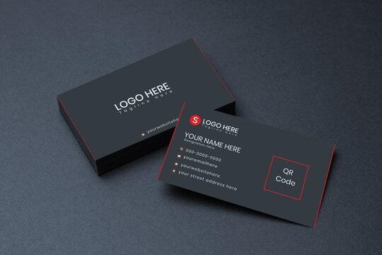 High Quality Thick Business Card Template with QR Code and Custom Branding Elements for Business Identity