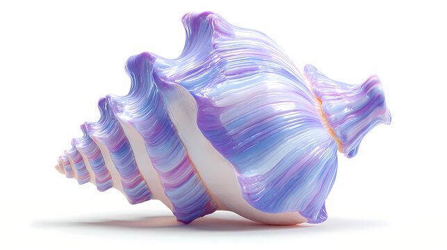 Seashell displays vibrant purple and blue stripes.